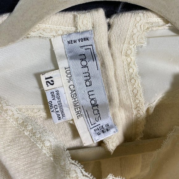 Vintage Norma Walters Ivory Cashmere Sweater 12 - Picture 7 of 10